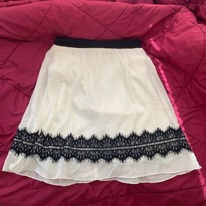 white and black lace skirt